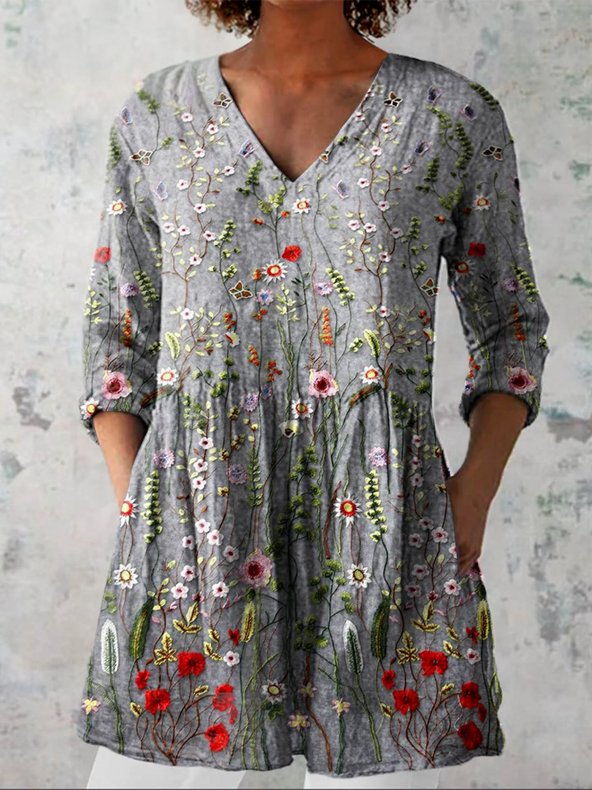 Floral Grey / 4XL